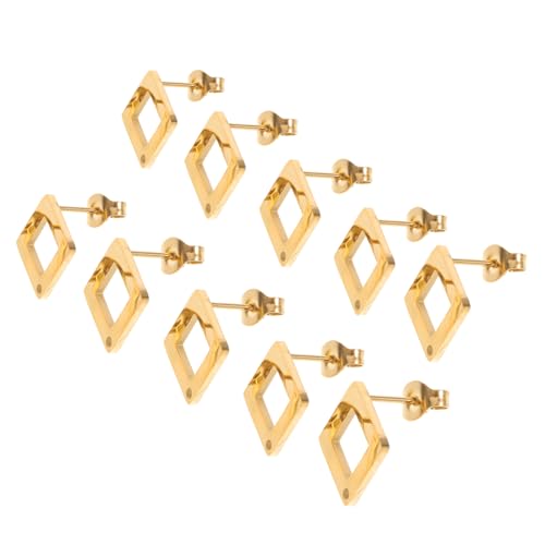 NUOBESTY 5 Paar Handgemachtes Ohrringe -kit Ohrringe Bastelset Zubehör Für Schmuckzubehör Zubehör Für Die Schmuckherstellung Geometrische Für Frauen Rostfreier Stahl Golden von NUOBESTY