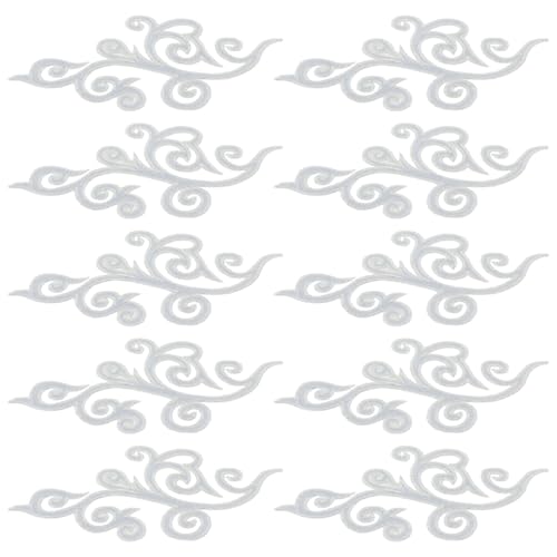 NUOBESTY 5 Paare Hochwertige Stickereipatches für Hochzeitskleider Bühnenoutfits und Festliche Kleidung zum Nähen und Bügeln Silberne Verzierung für Anlässe von NUOBESTY