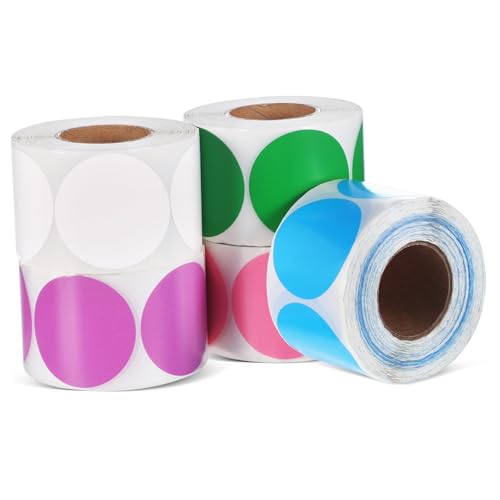 NUOBESTY 5 Rollen Farbige Runde Selbstklebende Etiketten Hitzesensitive Klebeetiketten für Büroorganisation und Inventarverwaltung NUOBESTY 5 Rollen Farbige Runde Selbstklebende Etiketten Hitzesensitive Klebeetiketten für Büroorganisation und Inventarverwaltung von NUOBESTY