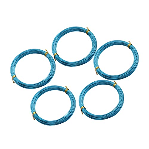 NUOBESTY 5 Rollen Farbiges Aluminium Draht für Diy Bastelarbeiten Dunkelblau für Figuren Schmuck und Mehr von NUOBESTY