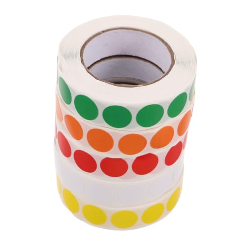 NUOBESTY 5 Rollen Selbstklebende Runde Etiketten für Datei und Bestandsverwaltung Bunte Etiketten für Büro und Klassenzimmer NUOBESTY 5 Rollen Selbstklebende Runde Etiketten für Datei und Bestandsverwaltung Bunte Etiketten für Büro und Klassenzimmer von NUOBESTY