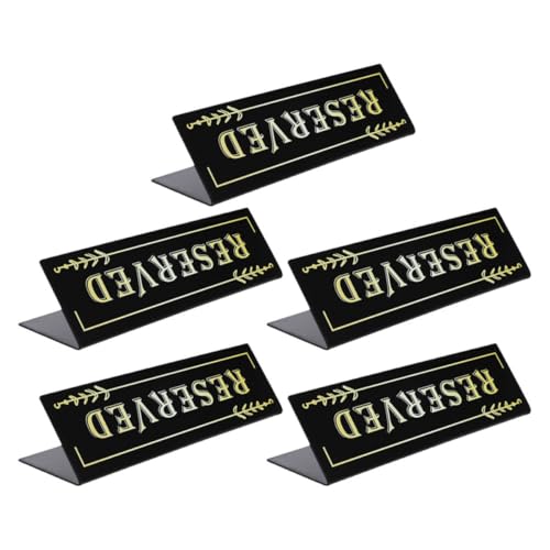 NUOBESTY 5 Stück Acryl Tischschilder Wasserdichte Doppelseitige Reserviert Sitzzeichen für Hochzeiten Geburtstagsfeiern Restaurants und Besprechungen V Förmige Tafel von NUOBESTY
