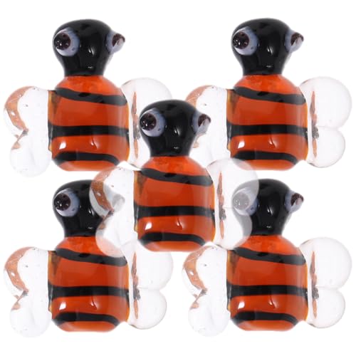 NUOBESTY 5 Stück Bienen Anhänger Glasperlen Schmuckzubehör für DIY Armband Halskette Ohrringe Basteln Leichtes Design Kreatives Bastelmaterial für Schmuckherstellung von NUOBESTY