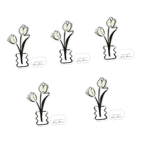 NUOBESTY 5 Stück Blumen-Notizhalter Bild steht für Tisch Inhaber Zeichenhalter Bildhalter Staffelei stehen Acryl -Memo -Halter Postkartenhalter aus Acryl Fotohalterclip von NUOBESTY