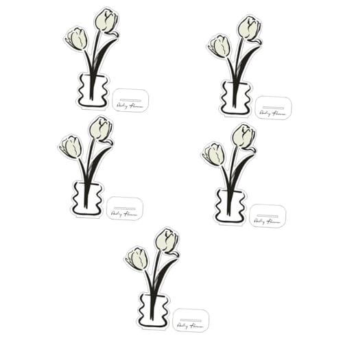 NUOBESTY 5 Stück Blumen-Notizhalter Staffelei stehen Bildhalter Memo -Displayhalter Gestell Tellerhalter zum Präsentieren Desktop-Fotoclip Blumenständer-Clip Fotoclips Acryl von NUOBESTY