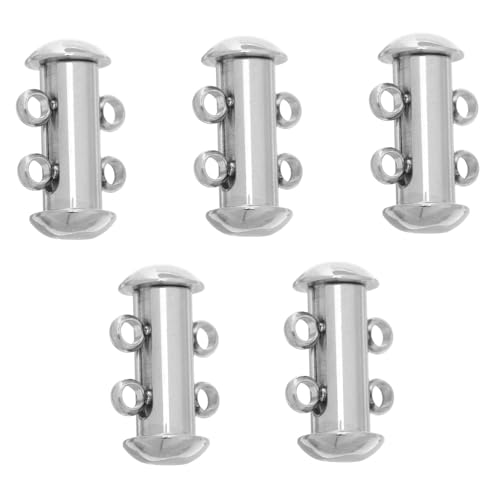 NUOBESTY 5 Stück Edelstahl Doppelreihiger Schmuckverbinder Sicherer Vielseitiger Kettenverschluss für Mehrlagige Halsketten und Armbänder Langlebiger DIY Schmuckverschluss für Alltag und NUOBESTY 5 Stück Edelstahl Doppelreihiger Schmuckverbinder Sicherer Vielseitiger Kettenverschluss für Mehrlagige Halsketten und Armbänder Langlebiger DIY Schmuckverschluss für Alltag und von NUOBESTY