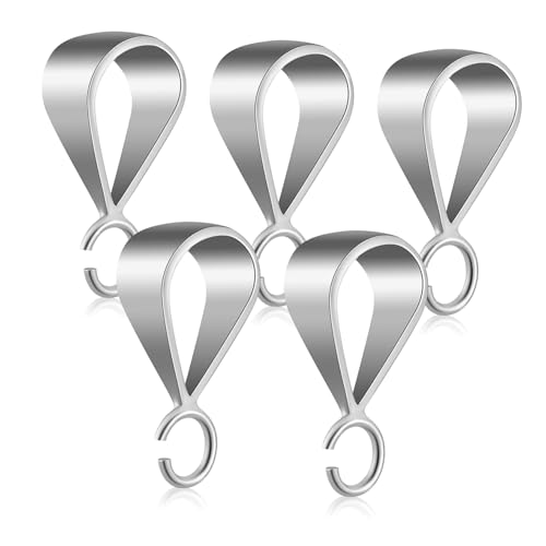 NUOBESTY 5 Stück Guazi-Taste Halskette Schnallenverschluss Anhängerbefestigung für Halskette Stecker Charme Anhänger Kaution Charm-Halter Halskette Anhänger Verschluss 925 Silber Silver von NUOBESTY
