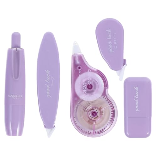 NUOBESTY 5 Stück Korrekturgürtelanzug White Out Tape Für Bücher Kleine Taschenwalze Weiß Aus Korrekturband Süß Bandrolle Ästhetisches Briefpapier Journal Correction Roller Violett Plastik von NUOBESTY
