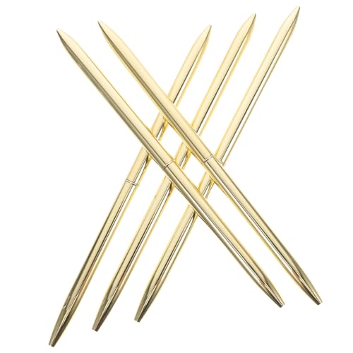 NUOBESTY 5 Stück Rotierender Kugelschreiber Gästebuch Stifte Business Kugelschreiber Signier Schreibtisch Kugelschreiber Kreativer Kugelschreiber Business Stift Edelstahl Golden von NUOBESTY