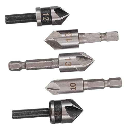 NUOBESTY 5 Stück Teiliges Kegelsenker Bohrer Set für Holzverarbeitung Präzise Senkbohrer für Öffnungen und Hochwertige Oberflächen für Professionelle und Tischbohrmaschinen von NUOBESTY