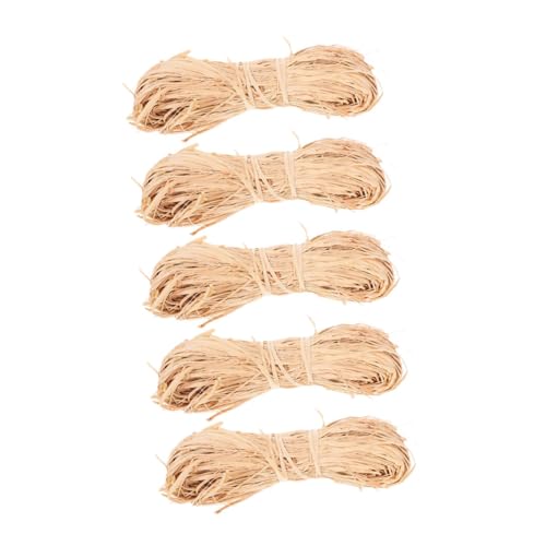 NUOBESTY 5 Stück Teiliges Natürliches Raffia Bastband aus Nachhaltigem Raffia gras Vielseitig für Blumensträuße DIY Bastelarbeiten Rustikale Dekoration Handgemachte Geschenkverpackung von NUOBESTY