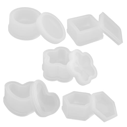NUOBESTY 5 Stück Teiliges Silikon-box-formset mit Deckel Resin-gießformen in Herz- Rechteck- Blüten- Sechseck Rundform Aufbewahrungsbox für Epoxidharz DIY Schmuck Bonbonbehälter Organizer NUOBESTY 5 Stück Teiliges Silikon-box-formset mit Deckel Resin-gießformen in Herz- Rechteck- Blüten- Sechseck Rundform Aufbewahrungsbox für Epoxidharz DIY Schmuck Bonbonbehälter Organizer von NUOBESTY