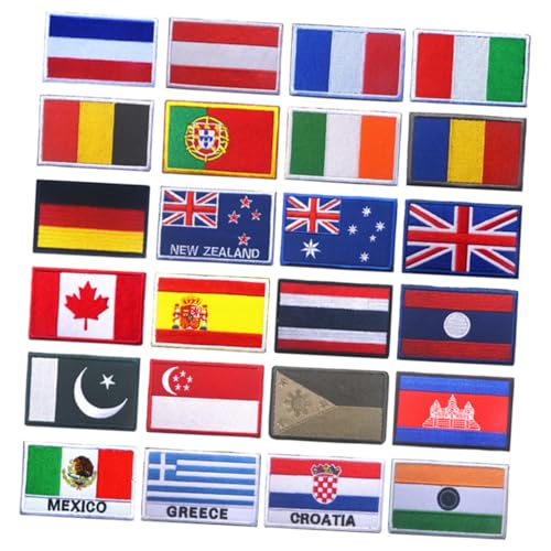 NUOBESTY 5 Stück Teiliges Stick Nationalflaggen-armbändern Bestickte Sportabzeichen aus Hautfreundlichem Dekorative Befestigungs-patches für Kleidung Taschen und Accessoires Griechenland von NUOBESTY
