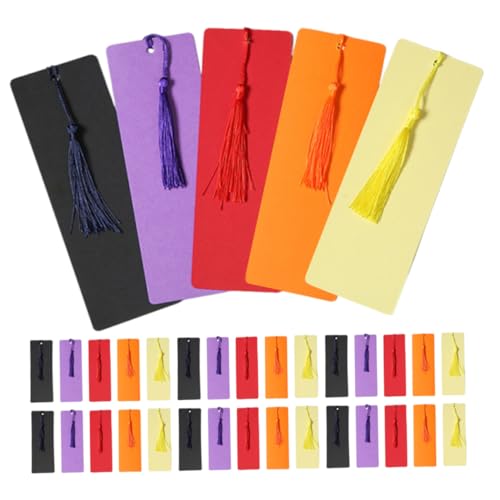NUOBESTY 50 Satz Teiliges Diy Lesezeichen aus Blanko Karton mit Farben Gemischten Quasten Vielseitig Einsetzbar für Bastelprojekte Schulkunst Notizbücher und Kreative Dekoration für NUOBESTY 50 Satz Teiliges Diy Lesezeichen aus Blanko Karton mit Farben Gemischten Quasten Vielseitig Einsetzbar für Bastelprojekte Schulkunst Notizbücher und Kreative Dekoration für von NUOBESTY