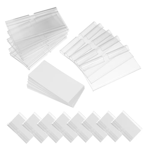 NUOBESTY 50 Satz Transparenter Haken-etikettenhalter Preisanzeige Aufstecketiketten Für Vorratsbehälter Preiskarte Preisschild-anzeigen Preisschilder Mit Clips Regalpapier Ausstellen Pvc NUOBESTY 50 Satz Transparenter Haken-etikettenhalter Preisanzeige Aufstecketiketten Für Vorratsbehälter Preiskarte Preisschild-anzeigen Preisschilder Mit Clips Regalpapier Ausstellen Pvc von NUOBESTY