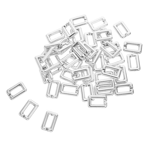 NUOBESTY 50 Stück Abs Quick Link Kettenverbinder in Silber Dekorative UV beschichtete Kette mit Schnellem Öffnungsverschluss Langlebig und Vielseitig für Taschen und Bekleidung Modisch von NUOBESTY