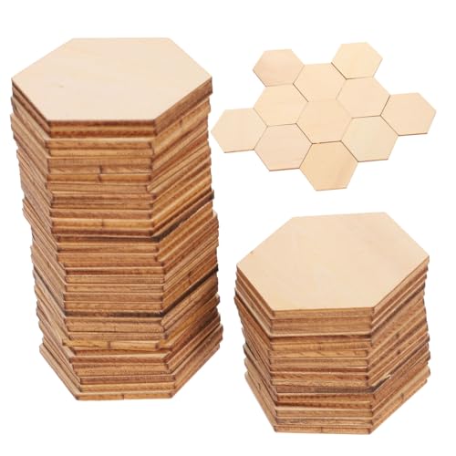 NUOBESTY 50 Stück Buchenholz Sechseckige Holzscheiben für DIY Handwerk Langlebige Holzornamente zum Basteln Dekoration für Hochzeit Geburtstag und Weihnachten NUOBESTY 50 Stück Buchenholz Sechseckige Holzscheiben für DIY Handwerk Langlebige Holzornamente zum Basteln Dekoration für Hochzeit Geburtstag und Weihnachten von NUOBESTY
