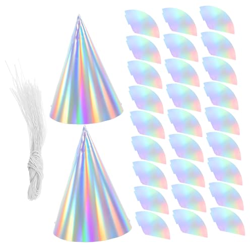 NUOBESTY 50 Stück Bunte Papier für Kindergeburtstage Lustige Hüte für Festliche Anlässe und Kreative Fotomomente von NUOBESTY