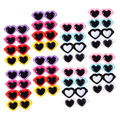 NUOBESTY 50 Stück Cartoon Sonnenbrillen Charms Dekorative Harz Anhänger für Handyhüllen Diy Ornamente Bunte Miniatur Bastelmaterialien von NUOBESTY