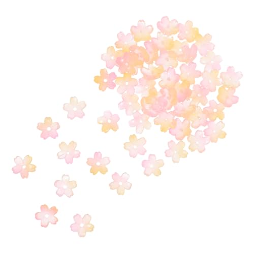 NUOBESTY 50 Stück Cherry Blossom Blütenperlen Mini Blumen Charms Transparente Spacer Perlen mit Durchgangsloch für Diy Schmuck Armbänder und Kunsthandwerk von NUOBESTY