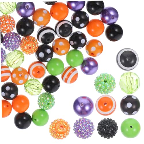 NUOBESTY 50 Stück Diy Acrylperlen für Halloween Armbänder Vielseitige Schmuckperlen für Kreative Bastelprojekte Langlebig und Farbtreu für Handgemachten Schmuck von NUOBESTY