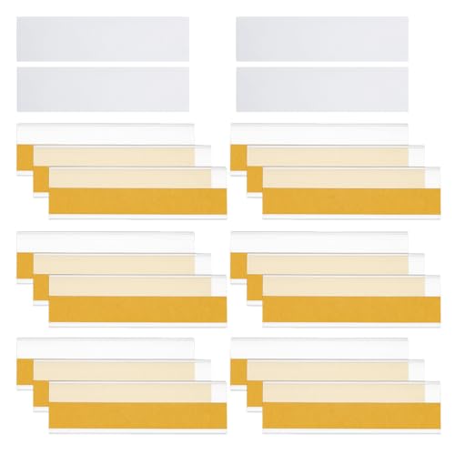 NUOBESTY 50 Stück Etikettenhalter-Rack – transparente, selbstklebende Kunststofftaschen für Etiketten – Preisschildhalter – Regaletiketten für Karteikarten NUOBESTY 50 Stück Etikettenhalter-Rack – transparente, selbstklebende Kunststofftaschen für Etiketten – Preisschildhalter – Regaletiketten für Karteikarten von NUOBESTY