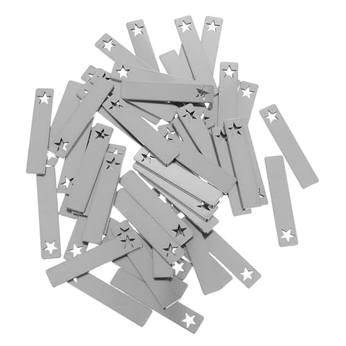 NUOBESTY 50 Stück Gravurblanks Rechteckige Metallplatten für Diy Anhänger Schmuck Haustier Id Schlüsselanhänger Industrieetiketten Langlebig Kratzfest von NUOBESTY