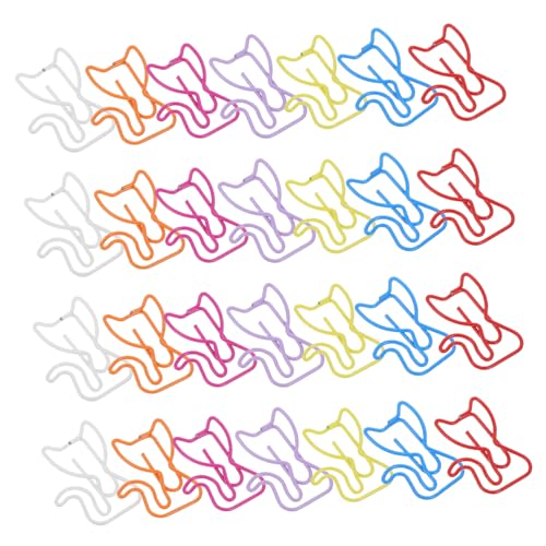 NUOBESTY 50 Stück Katze Büroklammer Halter Für Büroklammern Bürovorräte Mit Katzenmotiven Heftklammern Aus Metall Zubehör Für Katzentische Planer-clips Süßes Kätzchen-lesezeichen Plastik von NUOBESTY