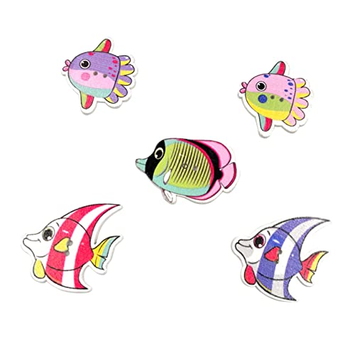 NUOBESTY 50 Stück Knöpfe in Fischform Mit Cartoon-muster Zum Basteln Dekorative Holzknöpfe 2 Löcher Zum Nähen Von Verzierungen NUOBESTY 50 Stück Knöpfe in Fischform Mit Cartoon-muster Zum Basteln Dekorative Holzknöpfe 2 Löcher Zum Nähen Von Verzierungen von NUOBESTY