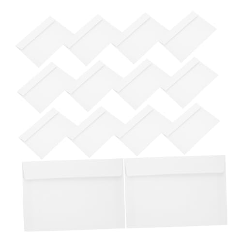 NUOBESTY 50 Stück Kraftpapier Briefumschläge Selbstklebend Weiß Stabile Einladung Umschläge für Hochzeiten Geburtstagskarten Dankeskarten Vielseitige Verwendung für Einladungen und Fotos von NUOBESTY
