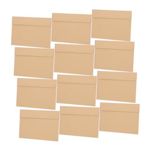 NUOBESTY 50 Stück Kraftpapier Umschläge Selbstklebende Einladungsumschläge für Hochzeiten Babypartys und Besondere Anlässe Dicke Personalisierbare Grußkartenumschläge Khaki von NUOBESTY