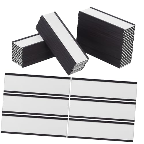 NUOBESTY 50 Stück Magnetische Kartenhalter mit Klarsichtschutz für Effiziente Lagerorganisation und Bestandsverwaltung für Metallregale und Werkstattbedarf von NUOBESTY