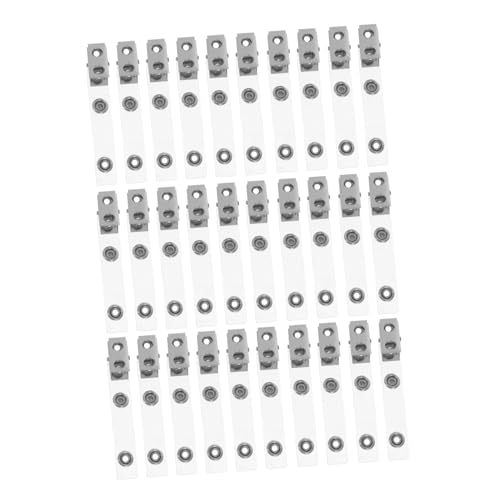 NUOBESTY 50 Stück Metall Ausweis Clips mit Transparenten PVC Bändern Doppelt Loch Design für Namensschilder Id Karten Arbeitsausweise und Schulbedarf für Büro und von NUOBESTY