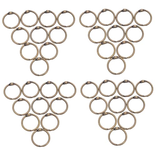 NUOBESTY 50 Stück Metall Buchbinderinge Abnehmbare Lose Leaf Binder Ringe mit Antikem Bronze-finish Vielseitig für Notizbücher Karteikarten Scrapbooks Fotoalben und Planer Robust und von NUOBESTY