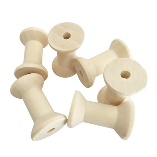 NUOBESTY 50 Stück Mini Holzspulen Fadenhalter Holzrollen für Basteln DIY Nähen Handwerk zum Bemalen und Organisieren von Garn und Bändern NUOBESTY 50 Stück Mini Holzspulen Fadenhalter Holzrollen für Basteln DIY Nähen Handwerk zum Bemalen und Organisieren von Garn und Bändern von NUOBESTY