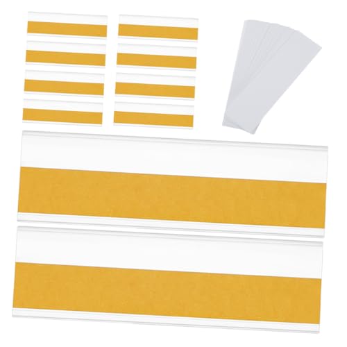 NUOBESTY 50 Stück Selbstklebende Transparente Etikettenhalter aus Strapazierfähigem Kunststoff mit Pet-kleber und Weißer Karte Klare Preisschildtaschen für Regale in Büro und Supermarkt NUOBESTY 50 Stück Selbstklebende Transparente Etikettenhalter aus Strapazierfähigem Kunststoff mit Pet-kleber und Weißer Karte Klare Preisschildtaschen für Regale in Büro und Supermarkt von NUOBESTY