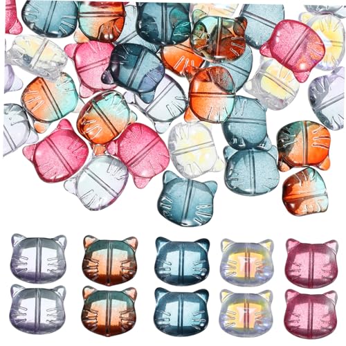 NUOBESTY 50 Stück Teiliges Bunte Katzenkopf Glasperlen mit Robuste Schmuckperlen Armbänder DIY Spacer-perlen für Handarbeiten und Katzenschmuck Vielseitig für Geschenkherstellung NUOBESTY 50 Stück Teiliges Bunte Katzenkopf Glasperlen mit Robuste Schmuckperlen Armbänder DIY Spacer-perlen für Handarbeiten und Katzenschmuck Vielseitig für Geschenkherstellung von NUOBESTY