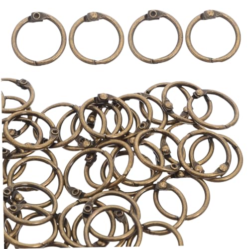 NUOBESTY 50 Stück Teiliges Metall-buchbinderinge Abnehmbare Antike Bronze Binder Ringe für Notizbücher Karteikarten Scrapbooks Büroorganisation von NUOBESTY