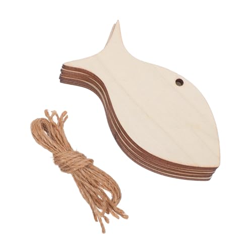 NUOBESTY 50 Stück Teiliges Natürliche Holzfische zum Basteln Leichte Ozeanische Tieranhänger Hohle Wanddekorationen Einfache Diy-holzanhänger für Party Raumgestaltung von NUOBESTY