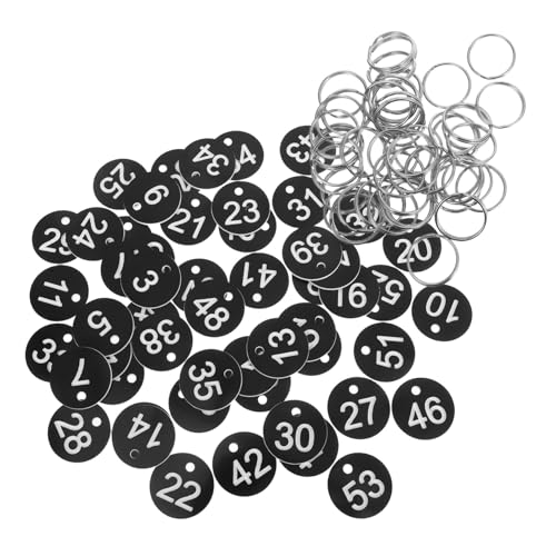 NUOBESTY 50 Stück Teiliges Runde Kunststoff Nummernschilder mit Schlüsselringen Wasserfeste Gepäckanhänger zur Einfachen Identifikation von Koffern Reisetaschen Schlüsseln für Hotel Büro NUOBESTY 50 Stück Teiliges Runde Kunststoff Nummernschilder mit Schlüsselringen Wasserfeste Gepäckanhänger zur Einfachen Identifikation von Koffern Reisetaschen Schlüsseln für Hotel Büro von NUOBESTY