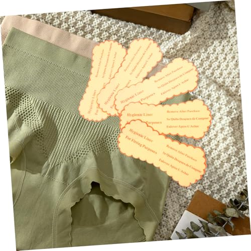 NUOBESTY 50 Stück Transparente Warnetiketten Selbstklebende Schutzaufkleber für Badeanzug und Unterwäsche Hygienische Liner Sticker Langlebiger Halt und Vielseitig Einsetzbar von NUOBESTY