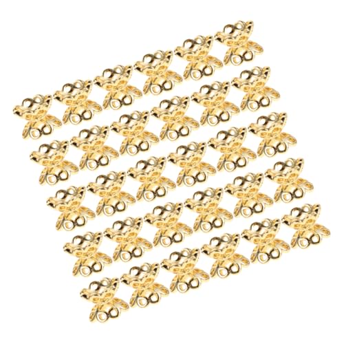 NUOBESTY 50 Stück Vergoldete Doppelseitige Filigrane Perlenkappen als Spacer Bead Caps für Armbänder und Halsketten DIY Schmuckzubehör Metall Langlebig und Einfach Anzuwenden von NUOBESTY