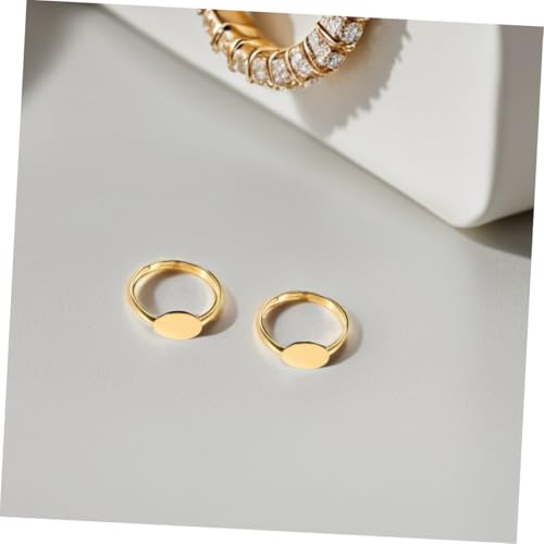 NUOBESTY 50 Stück Verstellbare Ringfassungen mit Flacher Runder Oberfläche DIY Schmuckkomponenten für Schmuckherstellung Langlebige Metallringe zum Kleben von Zeitsteinen Vielseitig von NUOBESTY