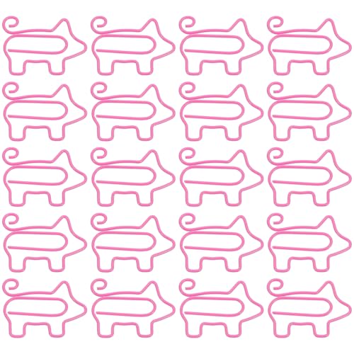 NUOBESTY 50 Stücke Büroklammern Niedliche Schweineform Büroklammer Lustige Büroklammern Schreibwaren Clips für Kinder Studenten Planer Büro Schule Dokument Organisieren Liefert (Rosa) von NUOBESTY