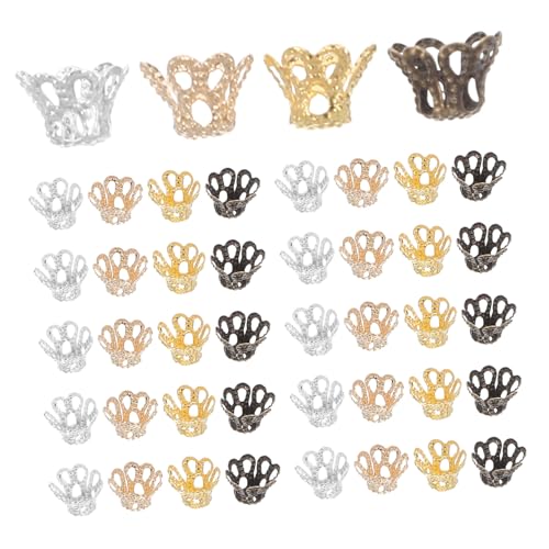 NUOBESTY 500 Stück Abstandsperlen Dekorative Erkenntnisse Kappen Armband Perlenkappen Blumenperlenkappen Perle Abstandshalterkappen Für Halsketten Abstandshalterkappen Für Schmuck Metall von NUOBESTY