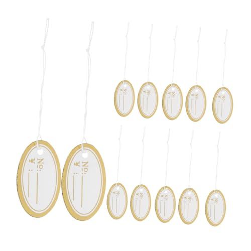 NUOBESTY 500 Stück Preisetiketten mit Schnur Beschreibbare Hängeetiketten für Schmuck und Kleidung Goldene Merchandise Preisschilder für Uhren und Vielseitige Etiketten für Einfache NUOBESTY 500 Stück Preisetiketten mit Schnur Beschreibbare Hängeetiketten für Schmuck und Kleidung Goldene Merchandise Preisschilder für Uhren und Vielseitige Etiketten für Einfache von NUOBESTY