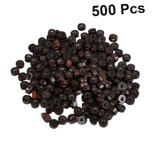 NUOBESTY 500Stücke DIY Holzperlen Perlen mit Loch für Schmuckherstellung und Bastelprojekte Natürliche und Erdige Geschenkaccessoires für und Familie von NUOBESTY