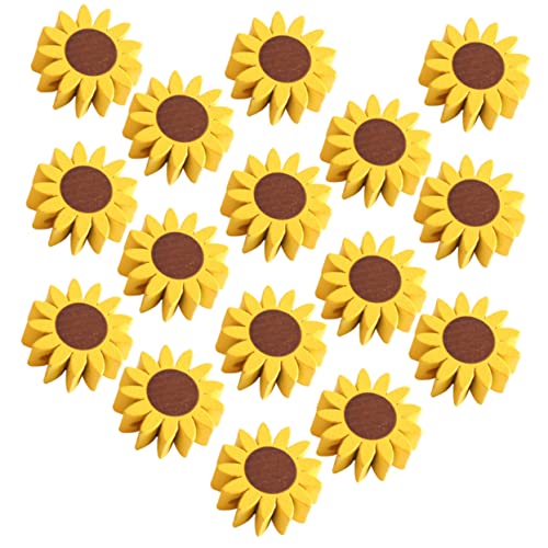 NUOBESTY 50Stücke Sonnenblumen Holzperlen DIY Bastelzubehör Robuste und Holzperlen für Schmuckherstellung und Dekoration für Handwerksprojekte von NUOBESTY