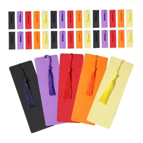 NUOBESTY 50er-set Blanko-lesezeichen Aus Papier Mit Bunten Quasten, Diy-lesezeichen-set Für Kinder Und Erwachsene – Schulprojekte, Etiketten Und Kunstaktivitäten NUOBESTY 50er-set Blanko-lesezeichen Aus Papier Mit Bunten Quasten, Diy-lesezeichen-set Für Kinder Und Erwachsene – Schulprojekte, Etiketten Und Kunstaktivitäten von NUOBESTY
