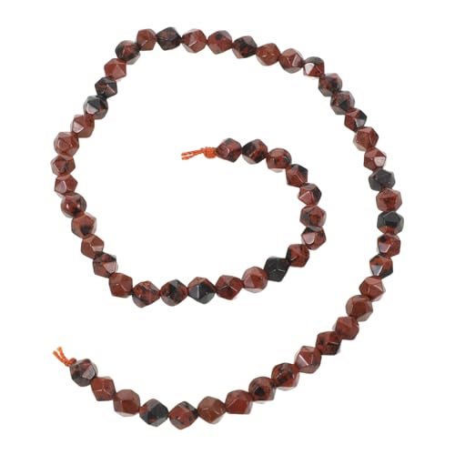 NUOBESTY 58 Stück Facettierte Naturstein Perlen Lose Perlen mit Löchern für Diy Schmuckherstellung Armbänder und Bastelprojekte Einzigartige Muster und Designs von NUOBESTY